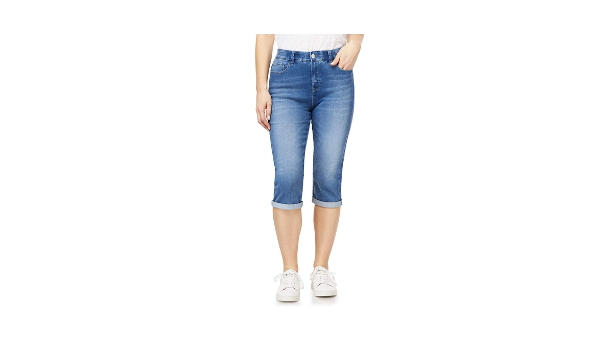 Angels Forever Young Womens 360 Sculpt Crop Jeans, Monterey, 14