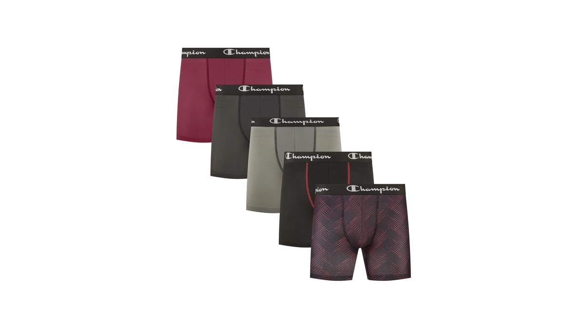 Champion Men's Performance Boxer Brief-5 Pack- With Moisture-wicking, Odor Control,