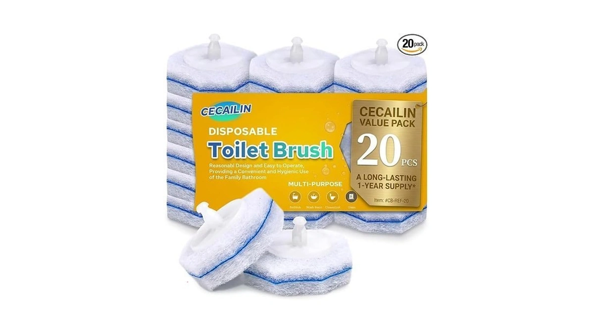 Cecailin 20pcs Disposable Toilet Brush Refills, Toilet Bowl Cleaner Refill
