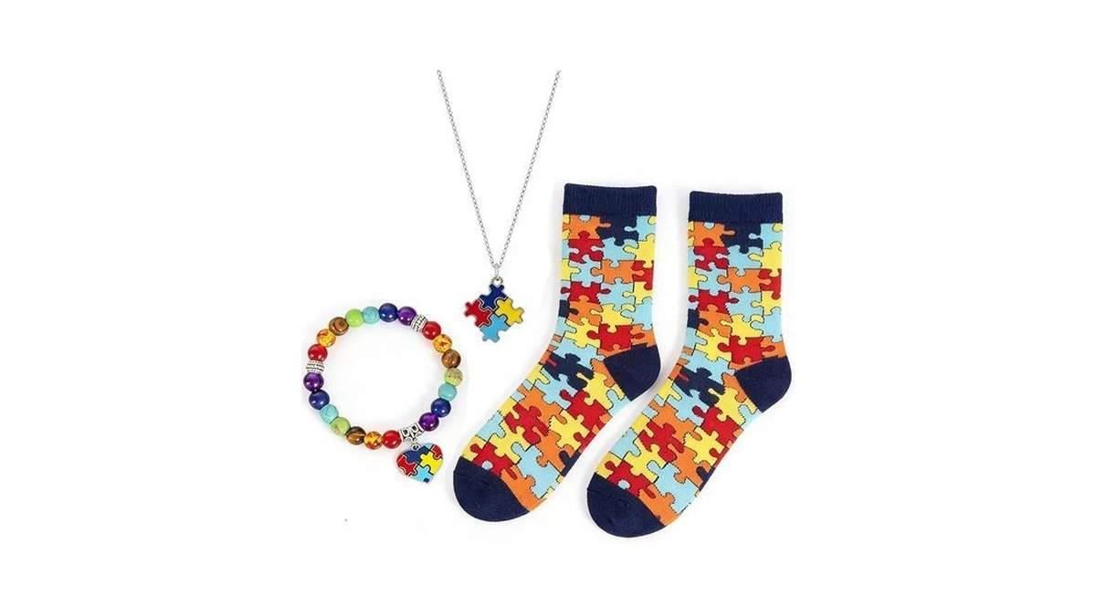 Zvuzvo Autism Awareness Socks Puzzle Pieces Set - Autism Awareness