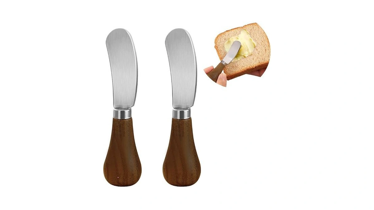 2 Pack Butter Spreader Knife Standing, Stainless Steel Cheese Spreader