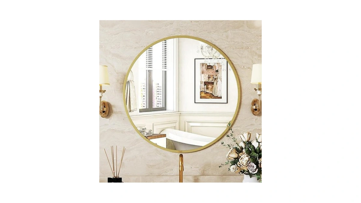 Sweetcrispy 20 Inch Round Wall Mirror With Tempered Glass, Bathroom