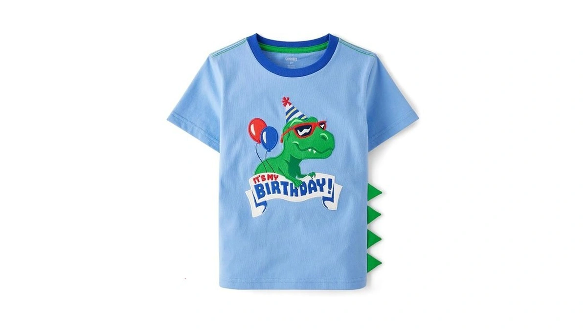 Gymboree,and Toddler Embroidered Graphic Short Sleeve T-shirts,birthday Dino,12