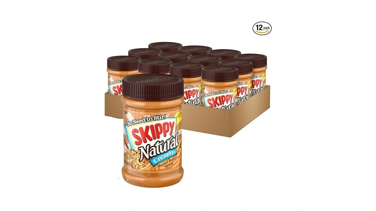 Skippy Natural Peanut Butter Spread, Creamy, 7 G Protein Per
