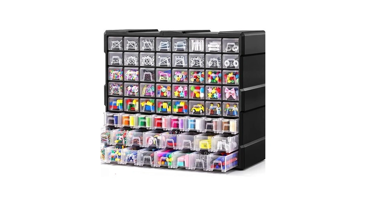 Purkeep 64-drawer Organizer For Garage Building Bricks Storage,𝐓𝐡𝐢𝐜𝐤𝐞𝐫 Drawer Storage