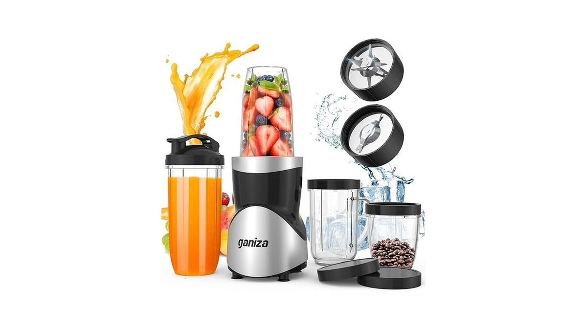 Ganiza Smoothie Blender, 900w Blenders For Shakes And Smoothies, 15-piece