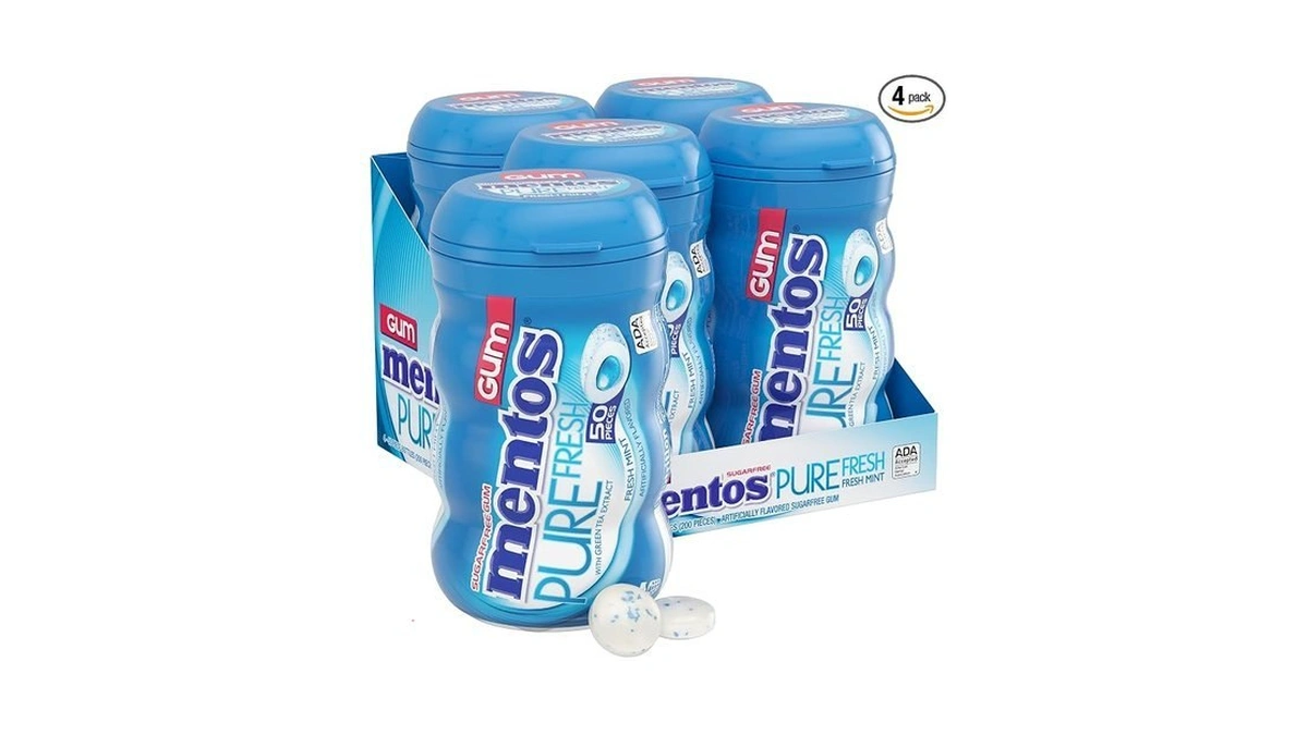 Mentos Pure Fresh Sugar-free Chewing Gum With Xylitol, Fresh Mint,