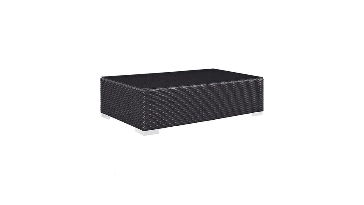 Modway Convene Wicker Rattan Outdoor Patio Coffee Table In Espresso