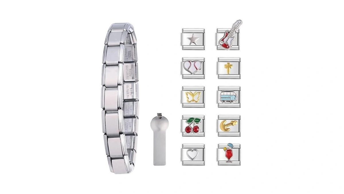 Gracayfr Italian Charm Bracelet Charms Bracelets Links Tool Pack Starter