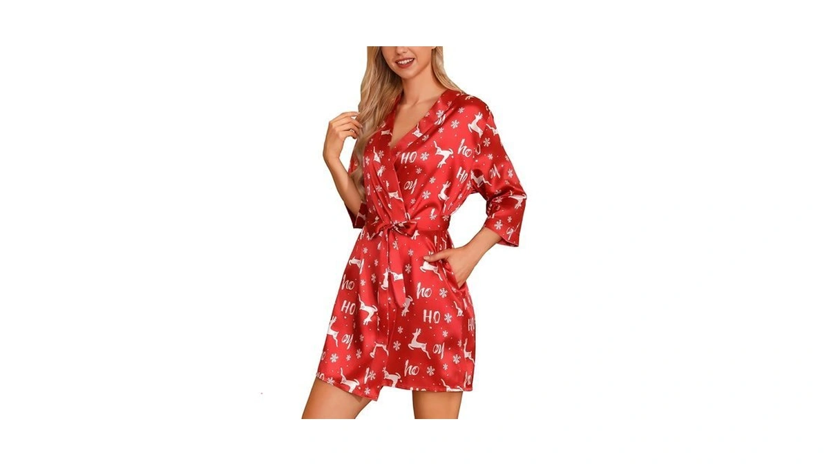 Samring Red Christmas Robes For Wedding Party Getting Ready Red