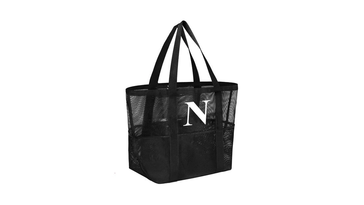 Wanchel Personalized Mesh Beach Bag For Women - Waterproof Initial