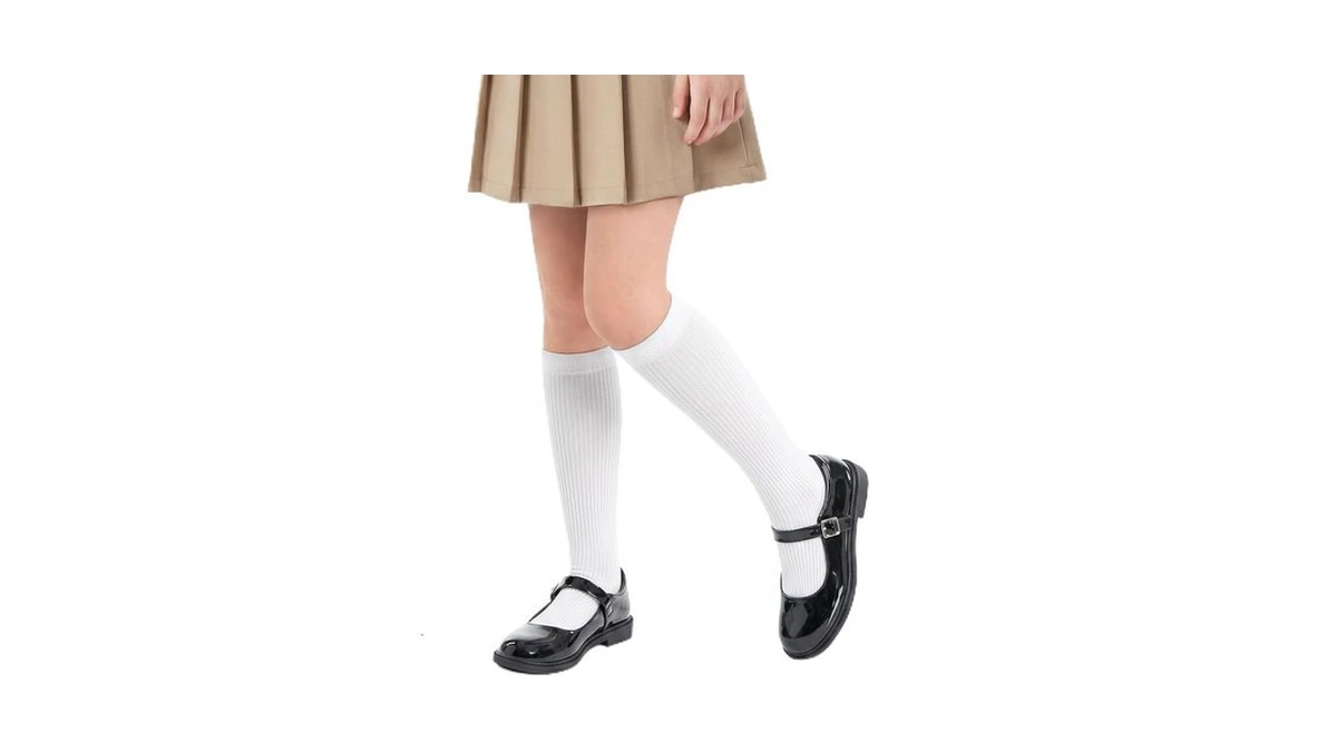 3 Pairs Girls Knee High Socks School Uniform Daily Wear