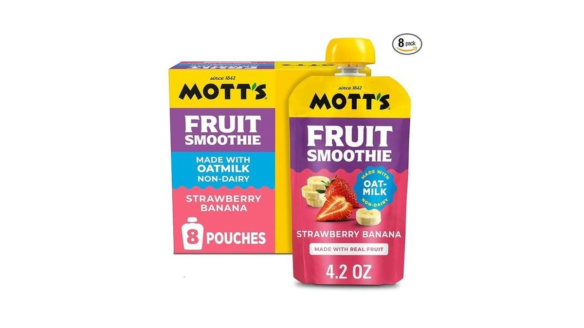 Mottβs Fruit Smoothies Strawberry Banana, 4.2 Oz Clear Pouches, 8