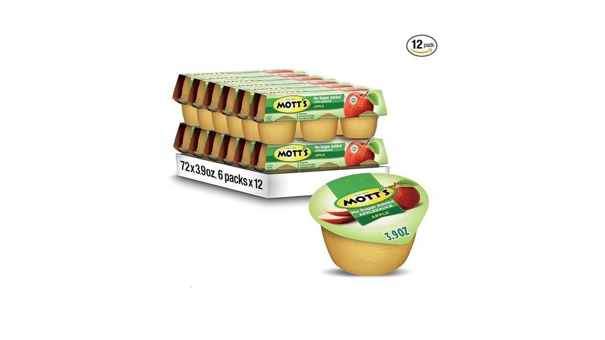 Mott's No Sugar Added Applesauce, 3.9 Oz Cups, 72 Count