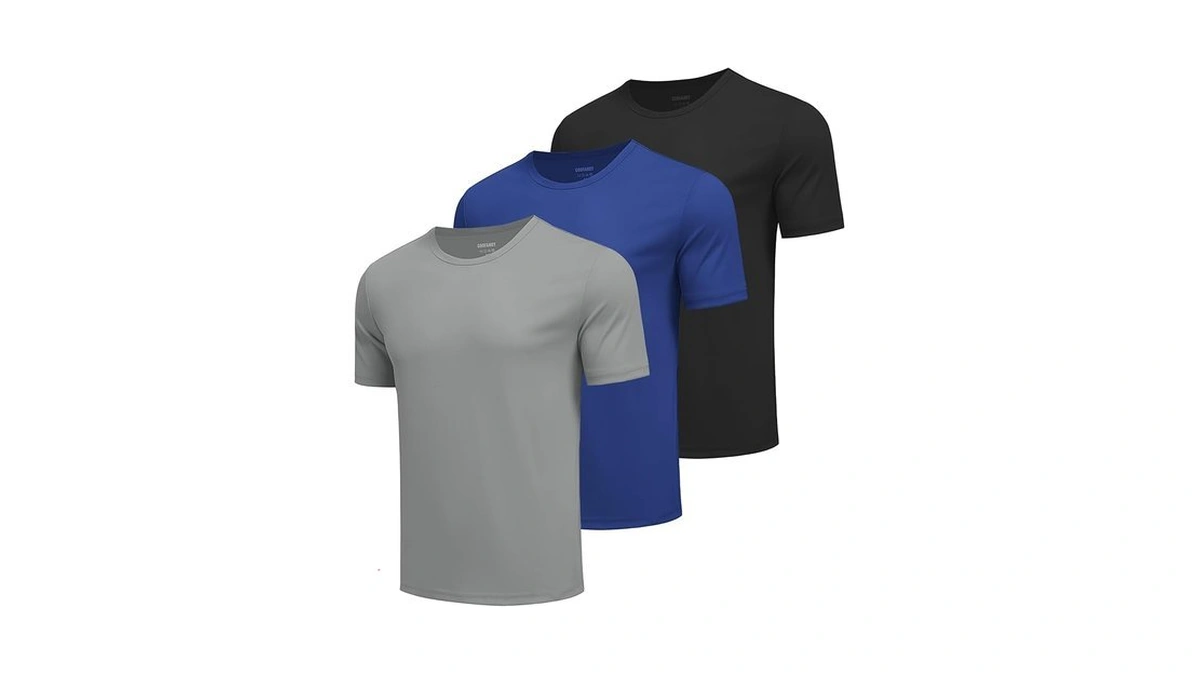 Coofandy Men's Workout T-shirts 3 Pack Quick Dry Moisture Wicking