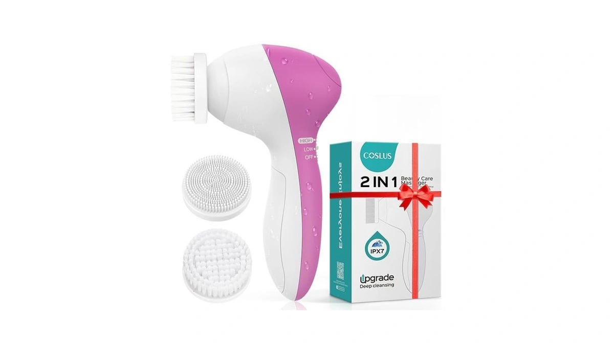 Coslus Facial Cleansing Brush Silicone Face Scrubber: 2 In1 Fbs-d