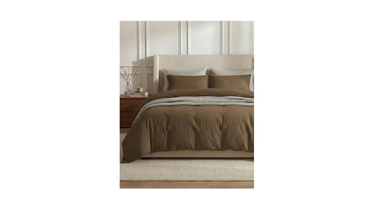 Se Softexly Muslin Duvet Cover California King Size, 100% Washed