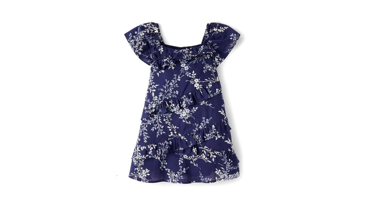 Gymboree,girls,and Toddler Short Sleeve Tiered Dresses,coastal Floral,12