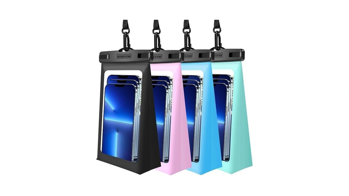 Newppon 4 Pack Floating Waterproof Phone Pouch - Universal Large