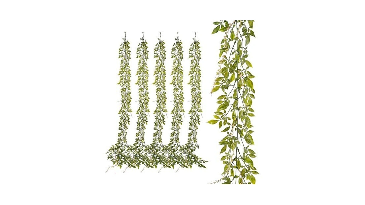 Pengyee Artificial Greenery Garland, 6 Pack, 5.57ft