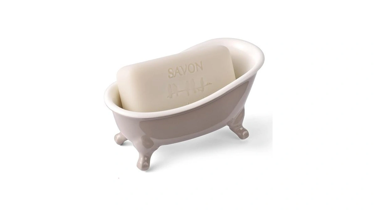 Newhengs 6.1" Vintage Ceramic Mini Decorative Clawfoot Bathtub Bar Soap