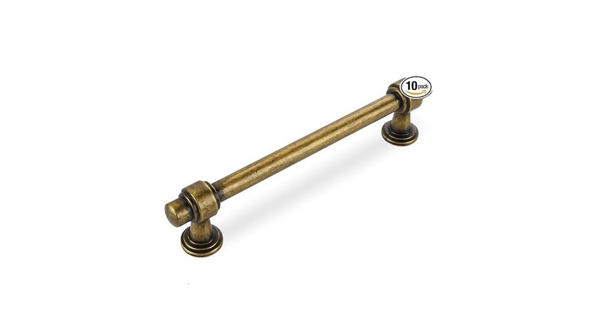 Giyuro 10 Pack Antique Brass Cabinet Pulls 5 Inch(128mm) Kitchen