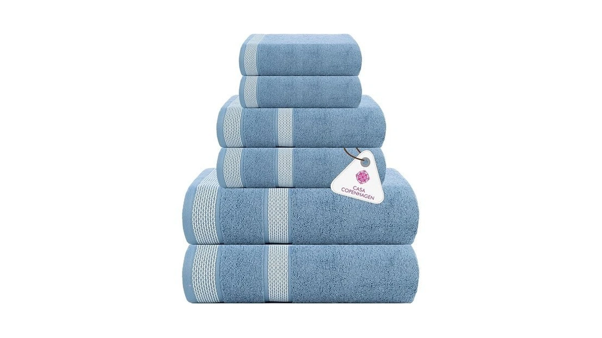 Casa Copenhagen Solitaire 6pcs 100% Egyptian Cotton Large Designer Towels