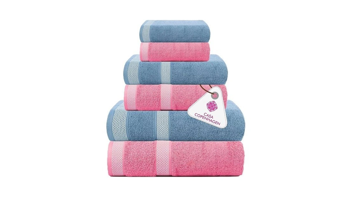 Casa Copenhagen Solitaire 6pcs 100% Egyptian Cotton Large Designer Towels