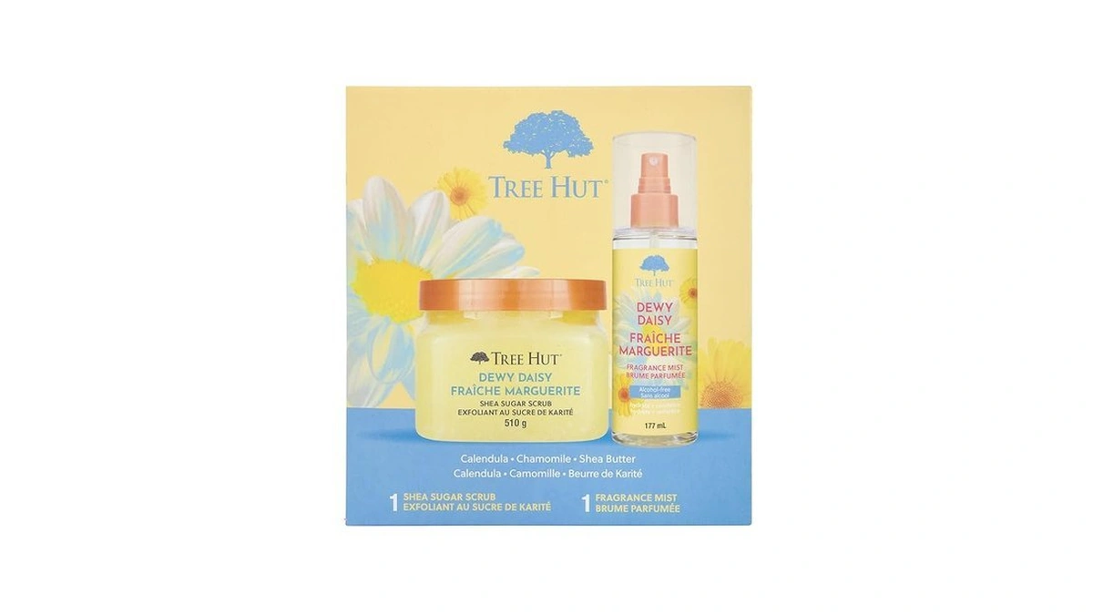 Tree Hut Dewy Daisy Gift Set, Exfoliating Body Scrub &