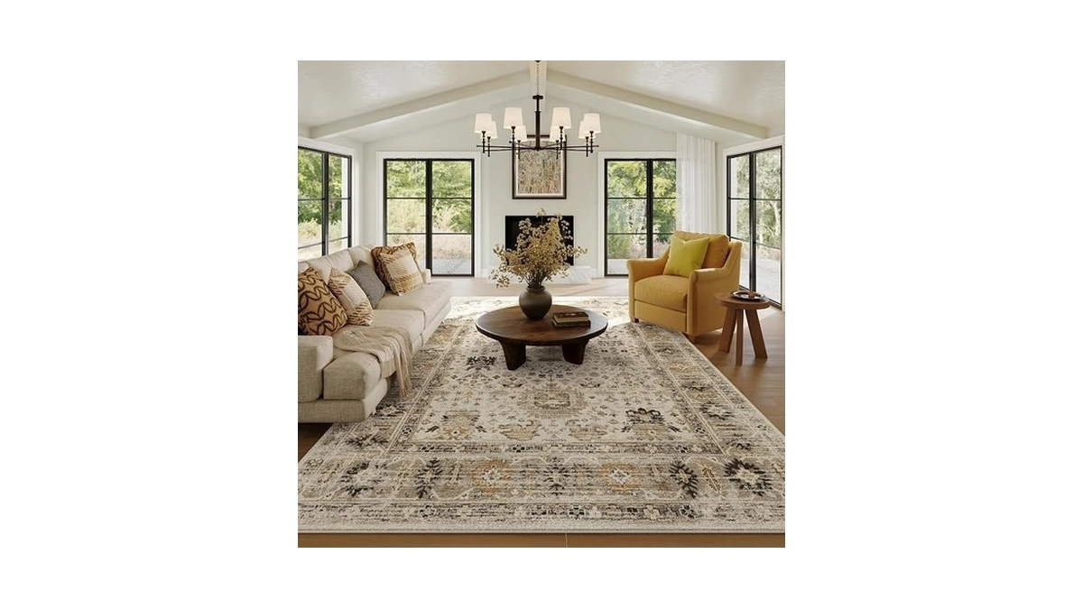 6x9 Area Rug, Short Pile Non-slip Washable Foldable Floor Mat