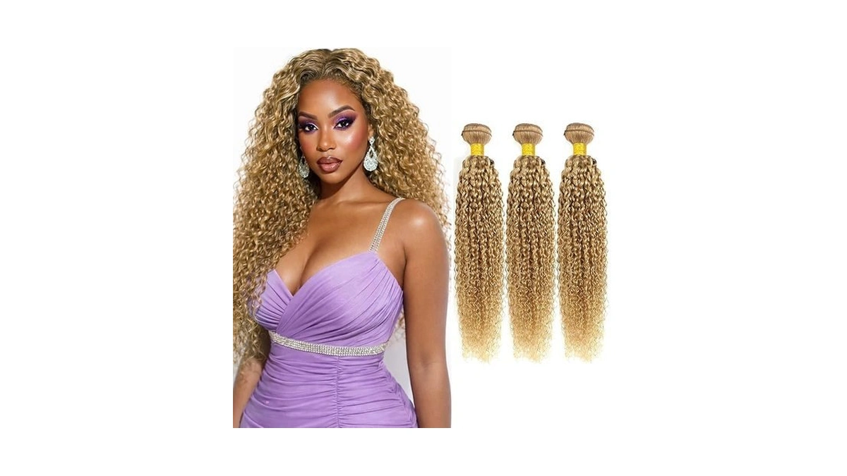 Honey Blonde Water Wave Bundles Color #27 Brazilian Hair 20