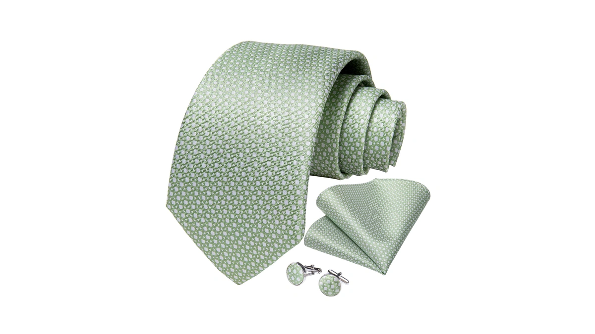 Dibangu Mens Tie Set Silk Solid Paisley Necktie And Pocket