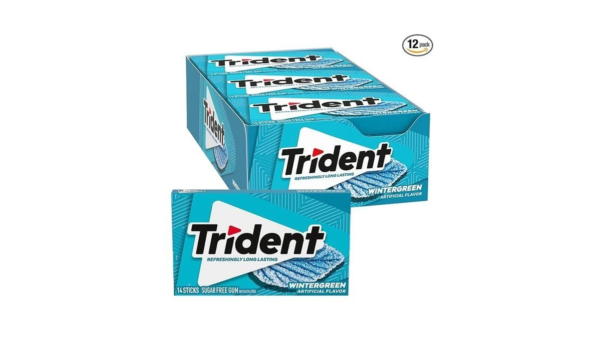 Trident Wintergreen Sugar-free Chewing Gum, 12 Packs Of 14 Pieces