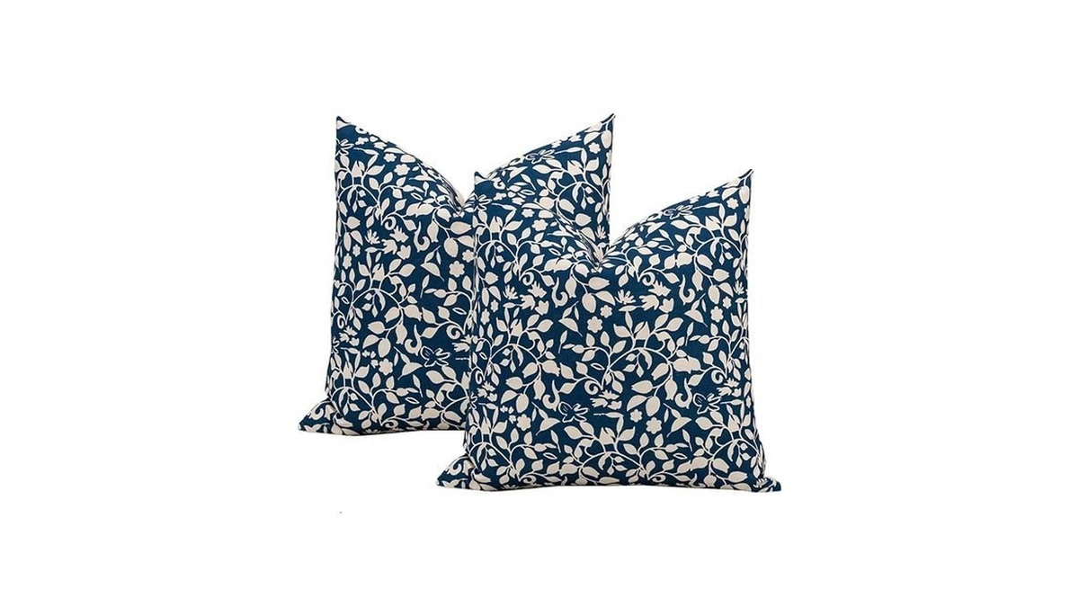 Vfuty Set Of 2 Floral Print Pillow Covers 18x18 -