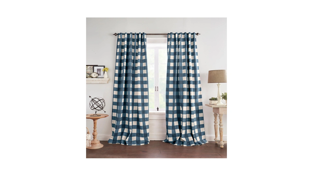 Elrene Home Fashions Farmhouse Living Grainger Buffalo-check Blackout Window Curtain,