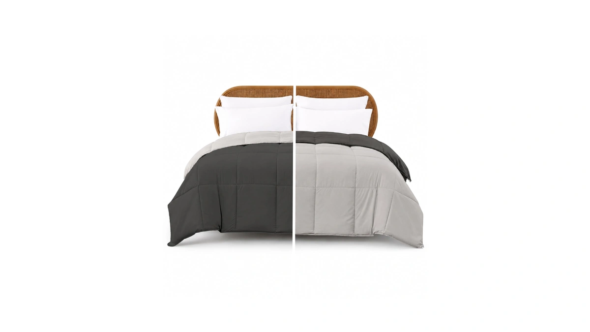 Modern Threads Down Alternative Reversible Comforter Black/silver Twin