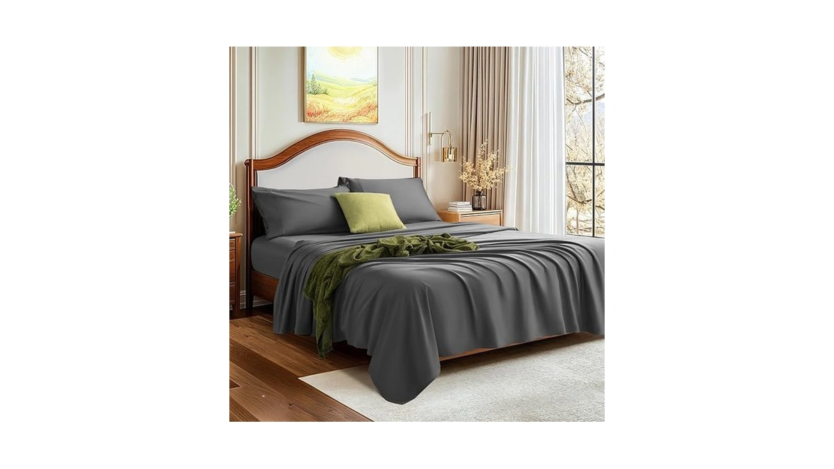 Lbro2m 1500 Thread Count Egyptian Cotton Queen Sheets Set (dark
