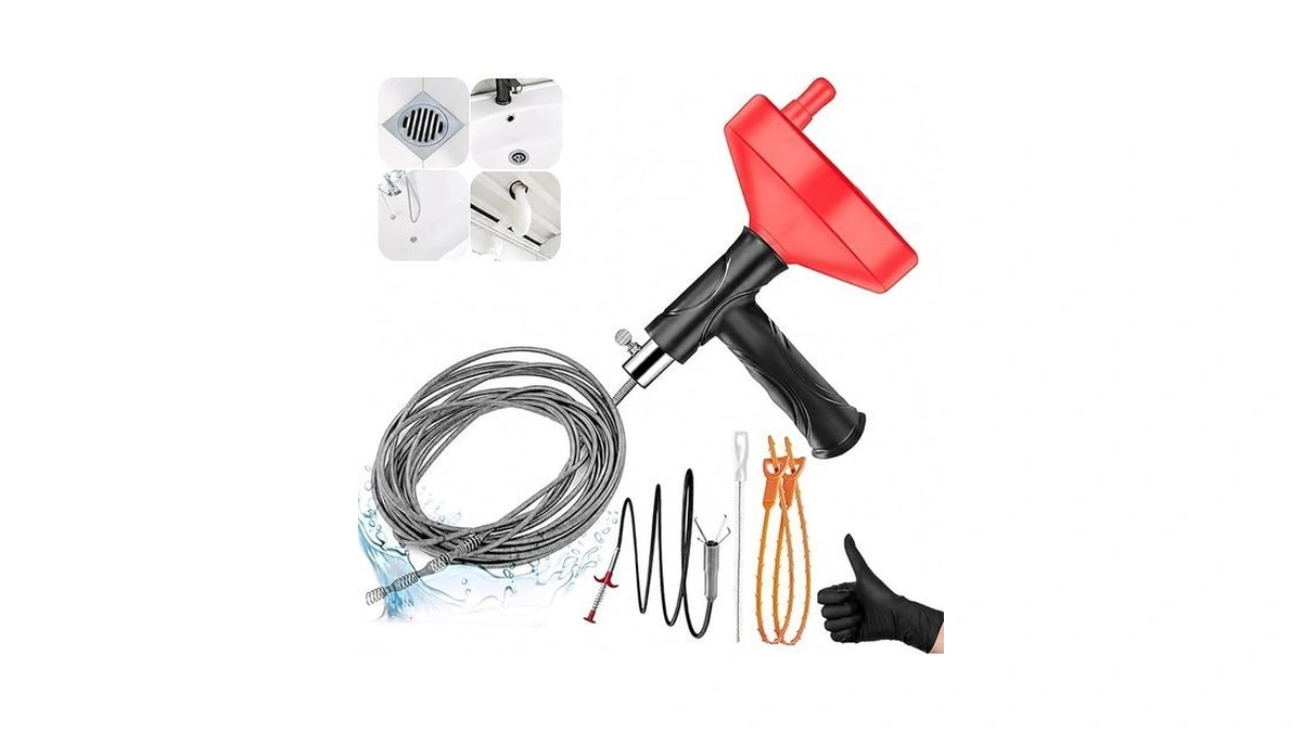 Drain Snake Auger 33 Ft, Plumbing Snake Drain Hair Clog
