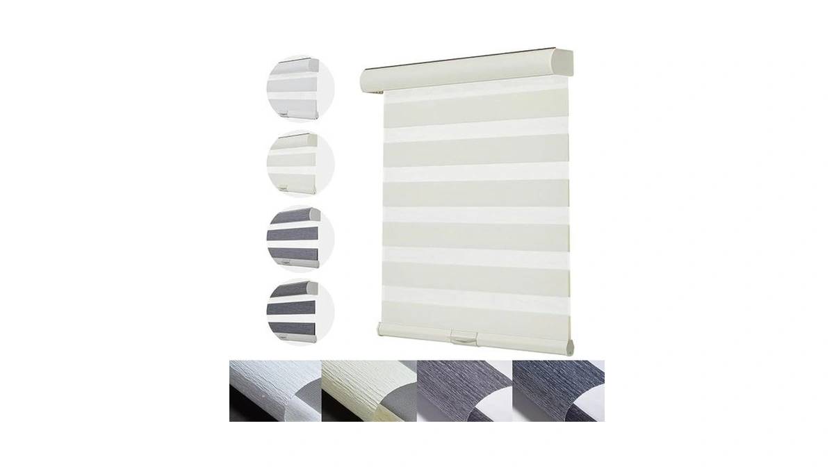 Persilux Cordless Zebra Blinds For Windows With Jacquard Pattern Insulated