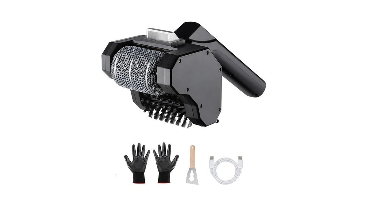 Gearpass Cordless Electric Grill Brush, Dual Bristle Steel Bbq Scrubber