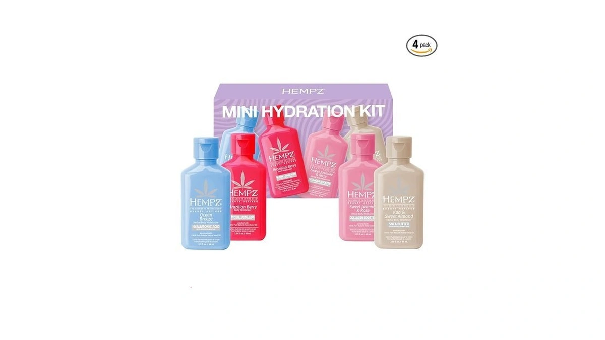 Hempz Mini Moisturizer Set, Hydrating Lotion Kit For Body And