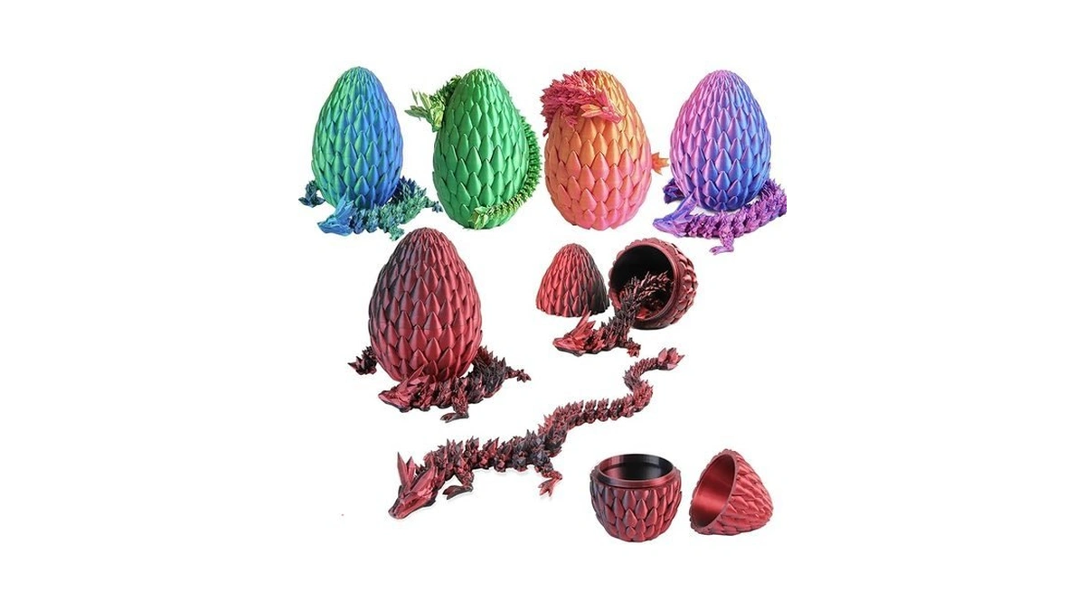 Qxbuhe 12inch 3d Printed Dragon Egg,mystery Crystal Dragon Fidget Toys,articulated