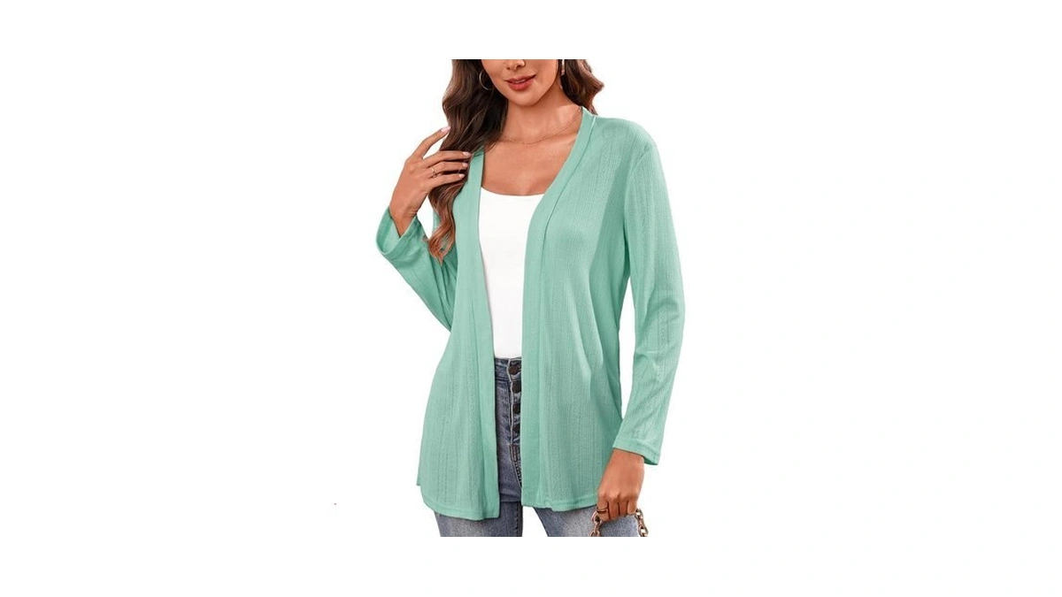 Totatuit Women's Lightweight Open Front Cardigans Loose Long Sleeve Casual