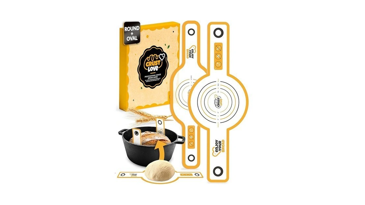 Crustlove 2 Pcs Bread Sling Dutch Oven Silicone, Non-stick Sourdough