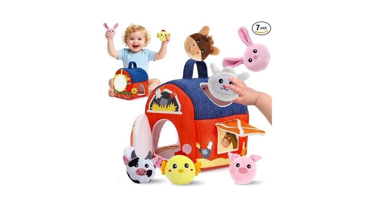 Zxhwtg Baby Toys 6-12 Months, Soft Barn Montessori Sensory Infant