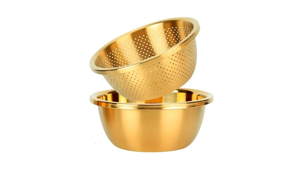Snailhouse Colander With Mixing Bowl, 2qt 304 Stainless Steel Kitchen
