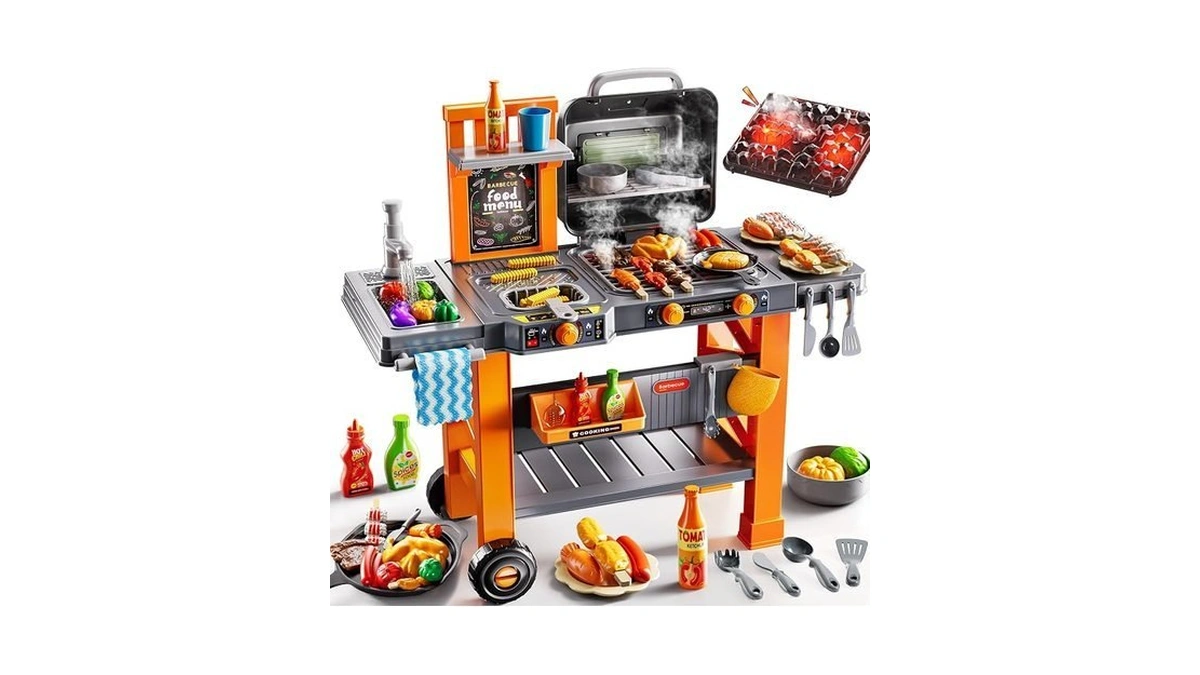 Kizonly Kids Play Kitchen Toys - Updated Version Kids Bbq