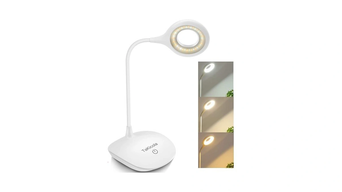 Takicola Rechargeable Led Desk Lamp, Cordless Portable Table Lamp, 3