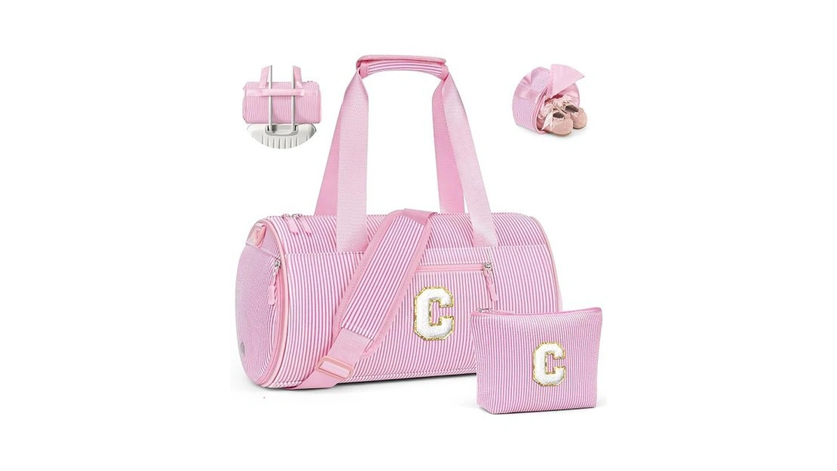 Yoolife Initial Dance Bag For Girls - Duffle Bag Gym