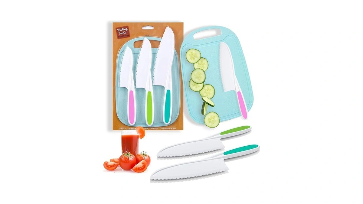 Gonejall Kids Knife Set For Real Cooking, 4 Pieces Toddler